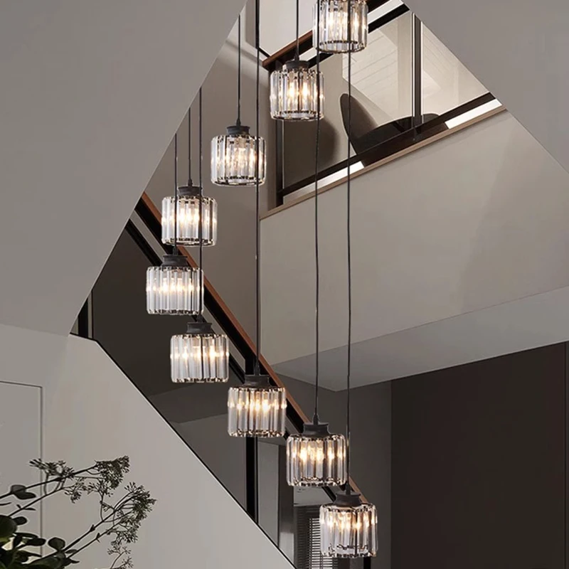Modern and Fashionable Circular LED Pendant Light for Stairs Living Attic Dining Rooms Chandelier Indoor Decoration Fixtures