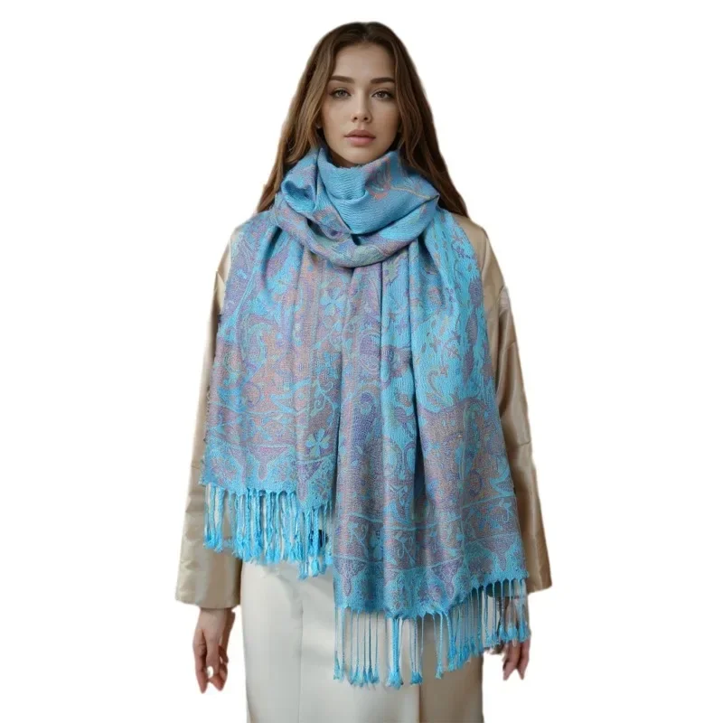 2024 marca de lujo invierno Cachemira Pashmina chal señora abrigo cálido otoño bufandas diseño estampado Foulard femenino estolas de algodón bufanda