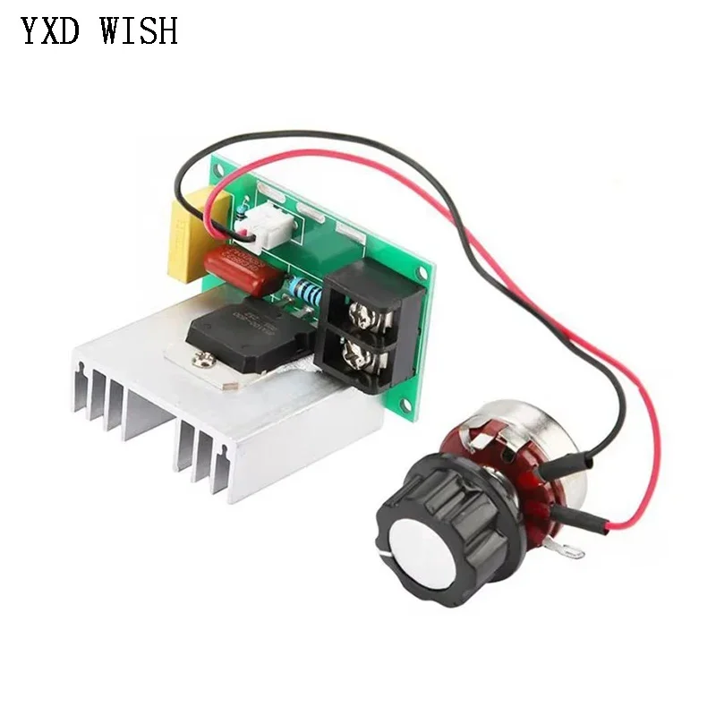 AC 220V SCR 8000W Electronic Voltage Regulator Motor Speed Controller Dimming Speed Temperature Control With Potentiometer