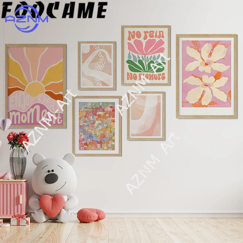 Colorful Posters Flower Sun Abstract Wall Art Canvas Paintings for Living RoomNordic Poster Print Modern Decorative Pictures