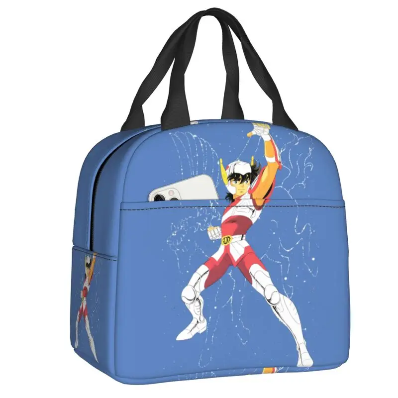 

Custom Saintes Seiya Anime Manga Insulated Lunch Tote Bag for Women Portable Thermal Cooler Food Lunch Box Work School Travel