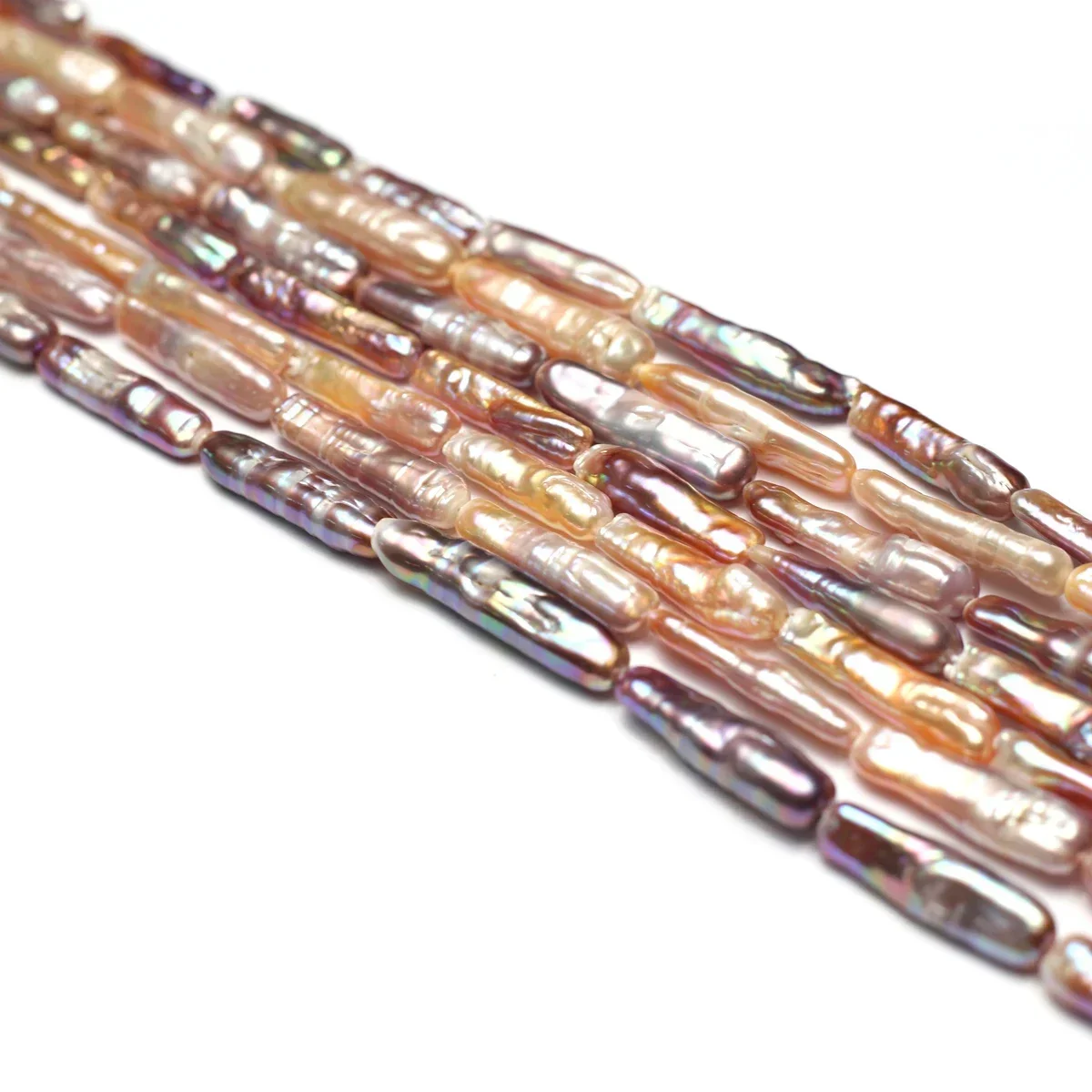 

6x25mmAAA Iridescent Baroque Purple Silver Bar Natural Freshwater Pearl Bead Gift Jewelry Make DIY Necklace Bracelet Accessories