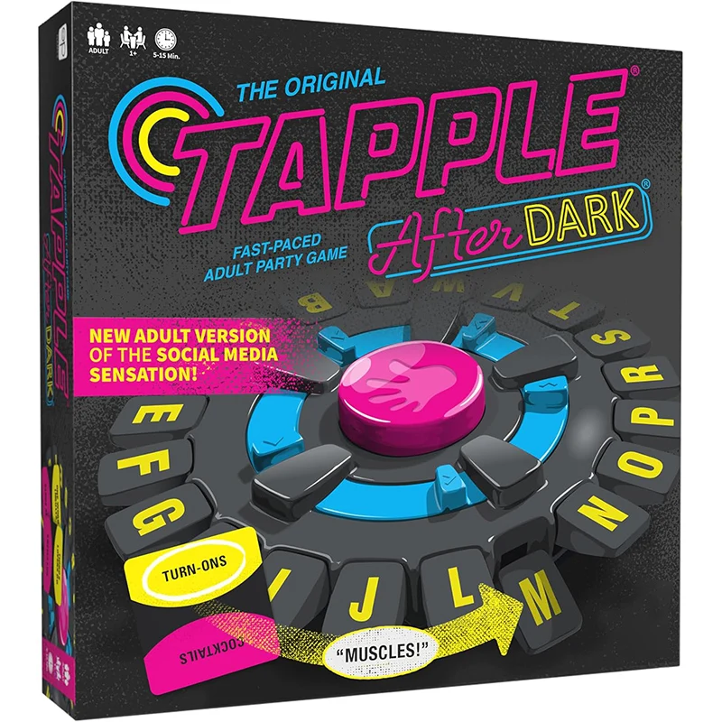 New Tapple After Dark Word Game Fast-Paced Family Board Game The Quick Thinking Letter Pressing Tapple Games versión en español