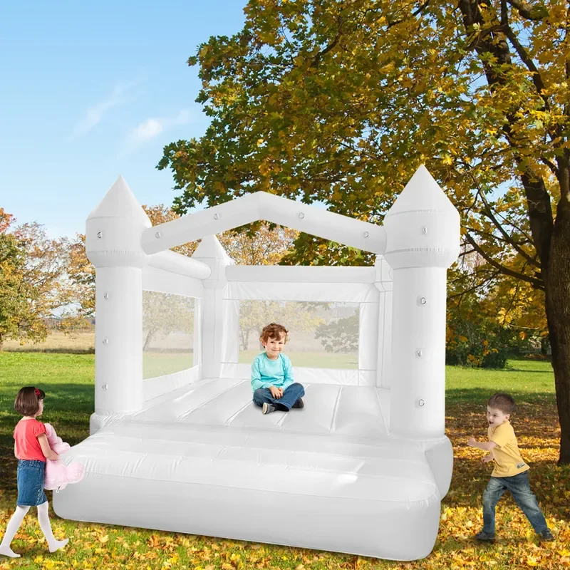 Giant White Inflatable Castle Bouncy House Large Outdoor Jumping Bed For Wedding Photography Event Home Use European Style