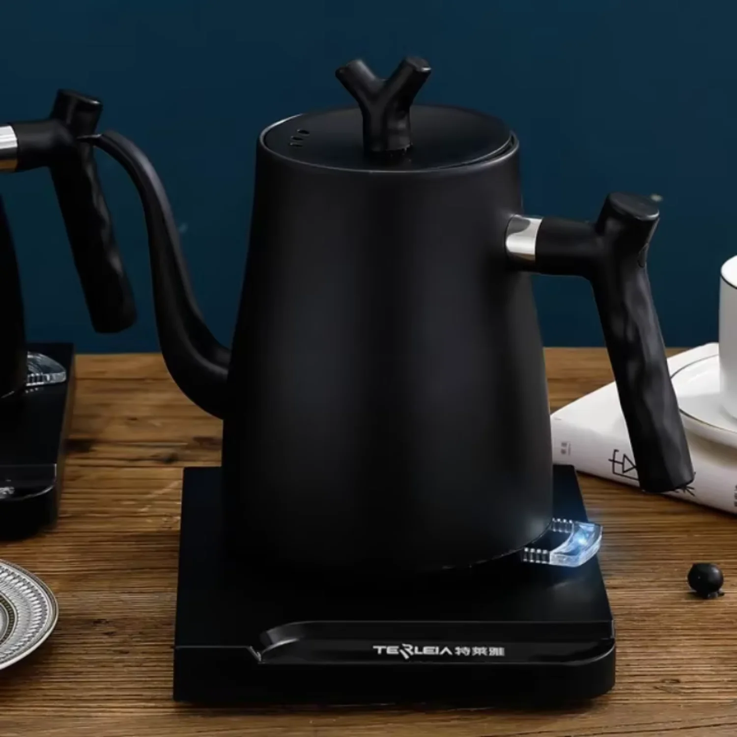 1000ML Gooseneck  Kettle Hand Brewed Teapot Heating Water Bottle 220V Large-capacity Thermostatic Power-off Protection