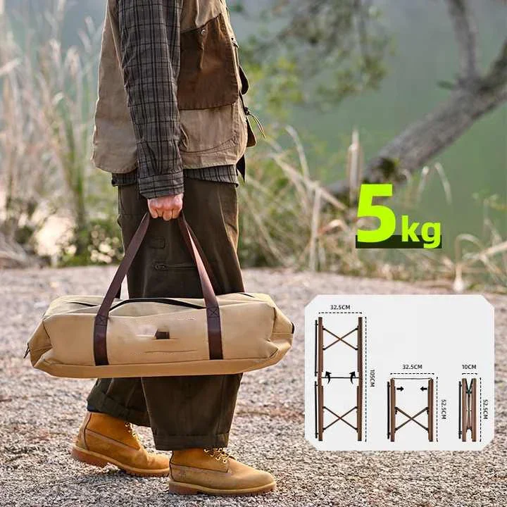 Brown Portable Folding Camping Table with Stove and Mesh-an Outdoor Gear