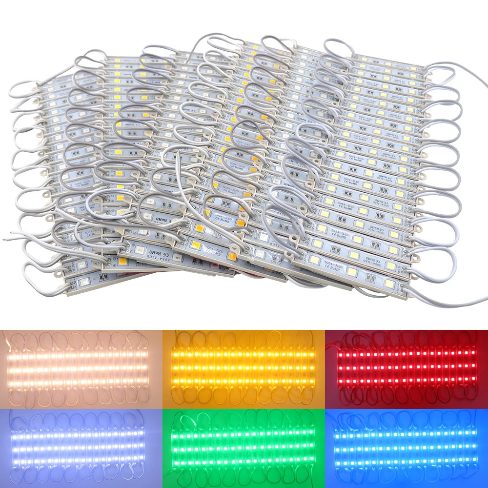 20modules/ String SMD 5054 LED Module DC12V 3 LED White/Red Waterproof IP65 Super Bright Advertisement Design Backlight Lighting