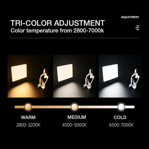 Imagen 2 del producto Luz Led de vídeo de alta potencia 352, Panel de luz de 2800K-7000K, lámpara de relleno de estudio, iluminación de fotografía, foto con soporte de luz para transmisión en vivo