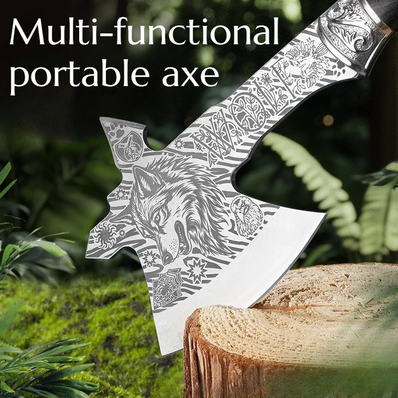

High Quality Stainless Steel Multi-functional Practical Axe An Outdoor Survival and Household Felling Hand Tool