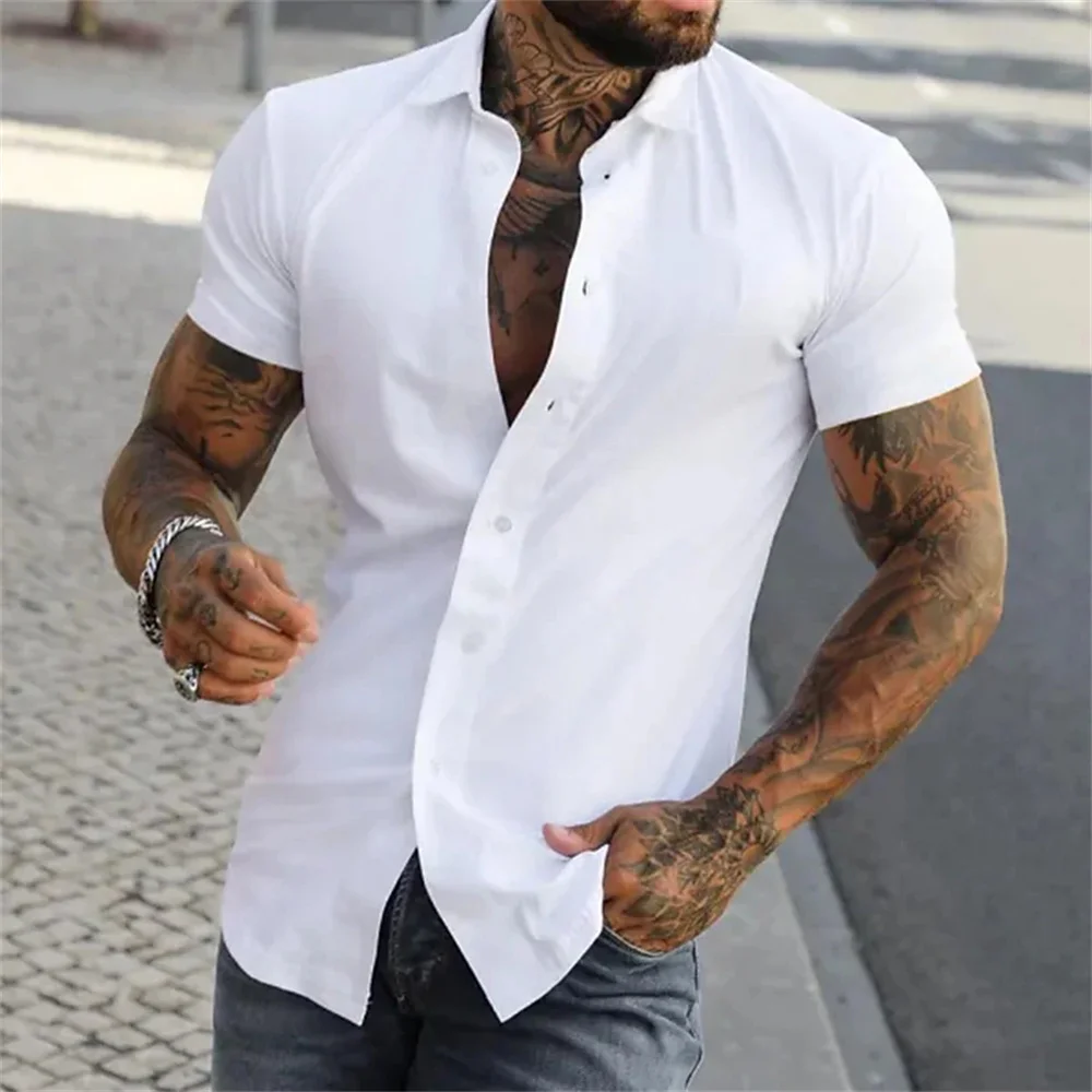 2024 Summer New Men\'s Short sleeved Retro Single breasted Cardigan Shirt Hawaiian Beach Leisure Comfortable Soft Men\'s Top