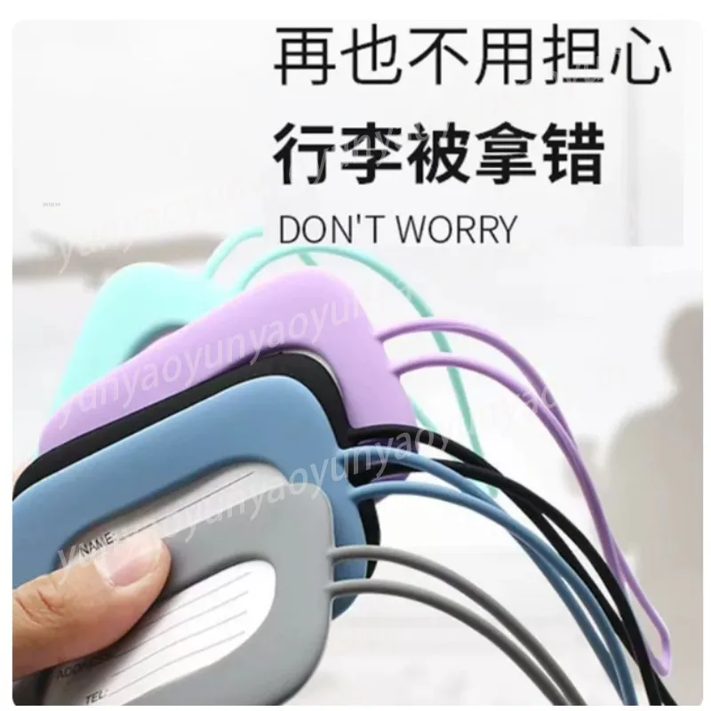 5pcs Silicone Travel Luggage Tags Anti Lost ID Name Label for Trolley Case Baggage Recognition