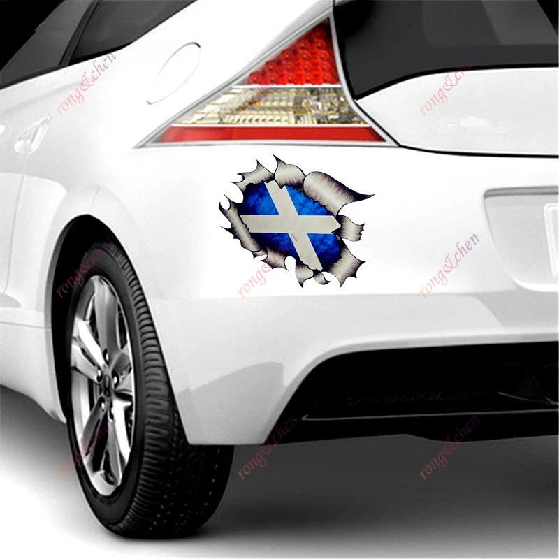 Torn Splat Car Sticker Scottish Flag for Car Motorcycle Racing Helmet Laptop Trunk Body Car Window Surfboard PVC Vinyl Decals