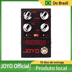 Joyo R-28 pedal de guitarra baixo com acelerador duplo, pedal de efeito overdrive de alto ganho com frequência média independente e reforço de ganho