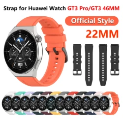 Correa de silicona para Huawei Watch GT3 Pro, pulsera deportiva oficial de 22mm, 46mm