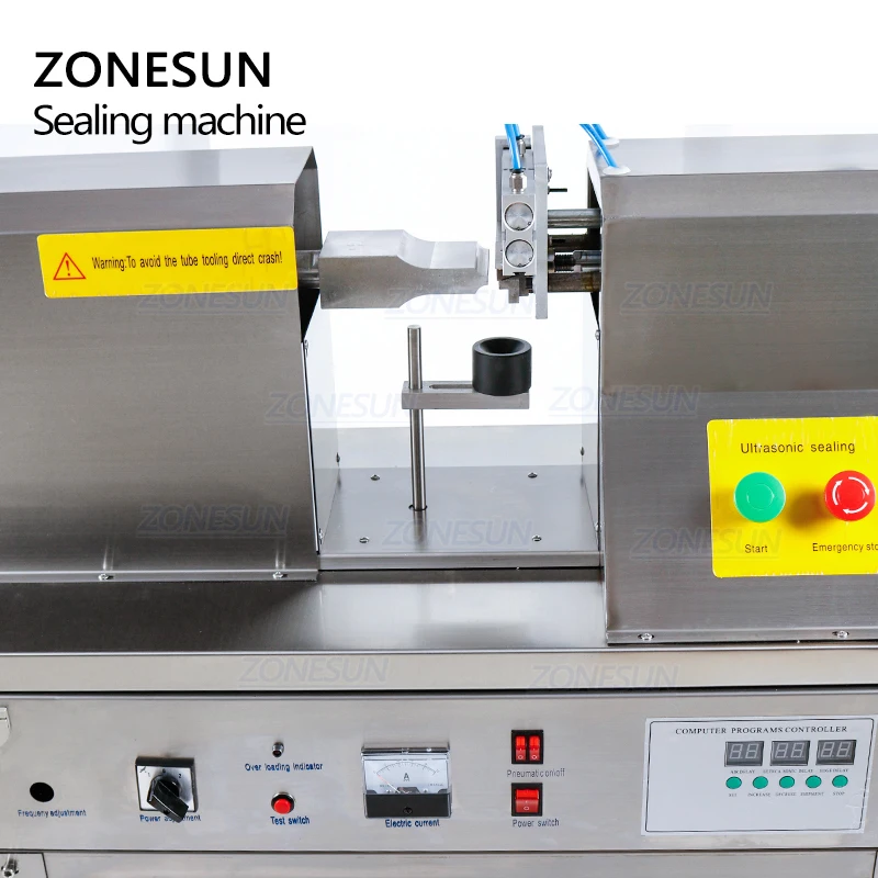 ZONESUN Plastic Tube Sealing Machiner Ultrasonic Soft Hose Sealer Equipment Tool Composite Hose Welding Cosmetic Cream Container