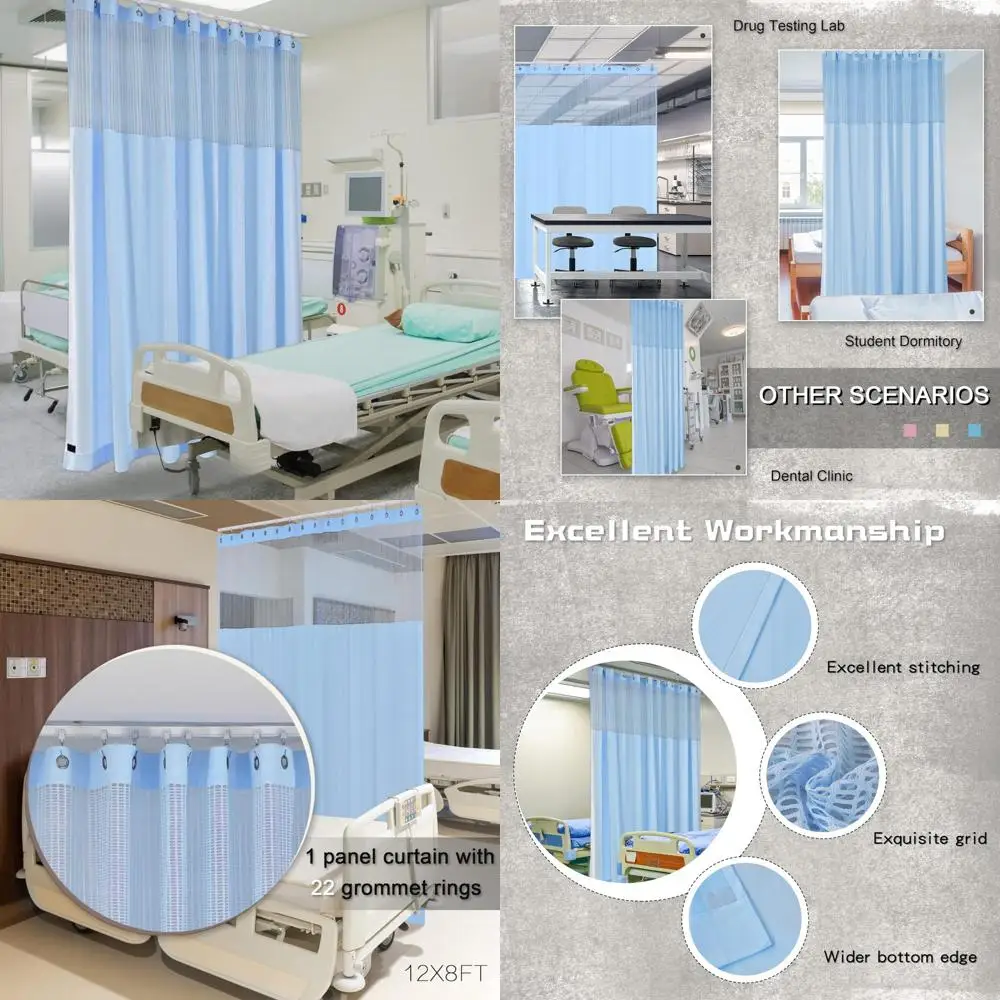 

Inherent Flame Retardant Grommet Curtains for Hospital Privacy, Living Spaces, Labs, Clinics, and Showrooms