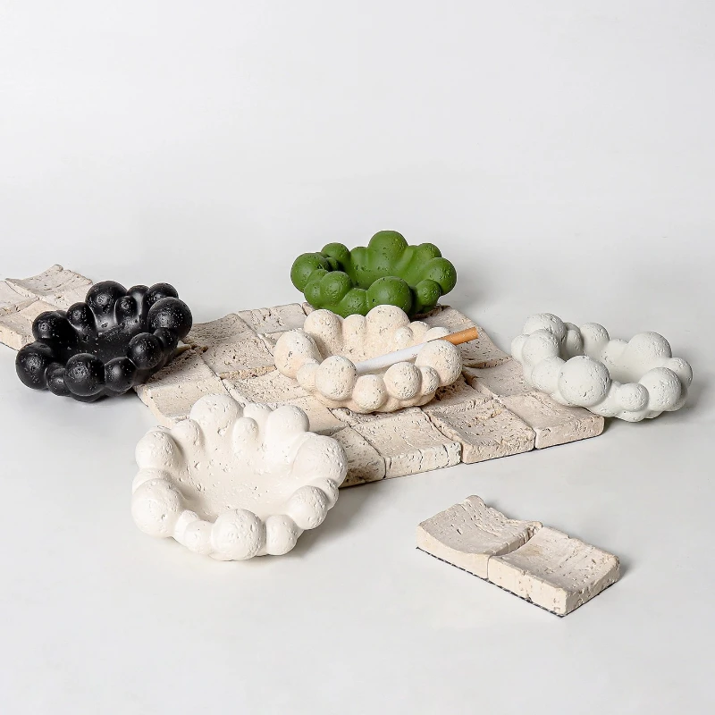 

Простая домашняя настольная пепельница для отеля, защита от пыли, цементная пепельница, высококачественный настольный мундштук с большой емкостью