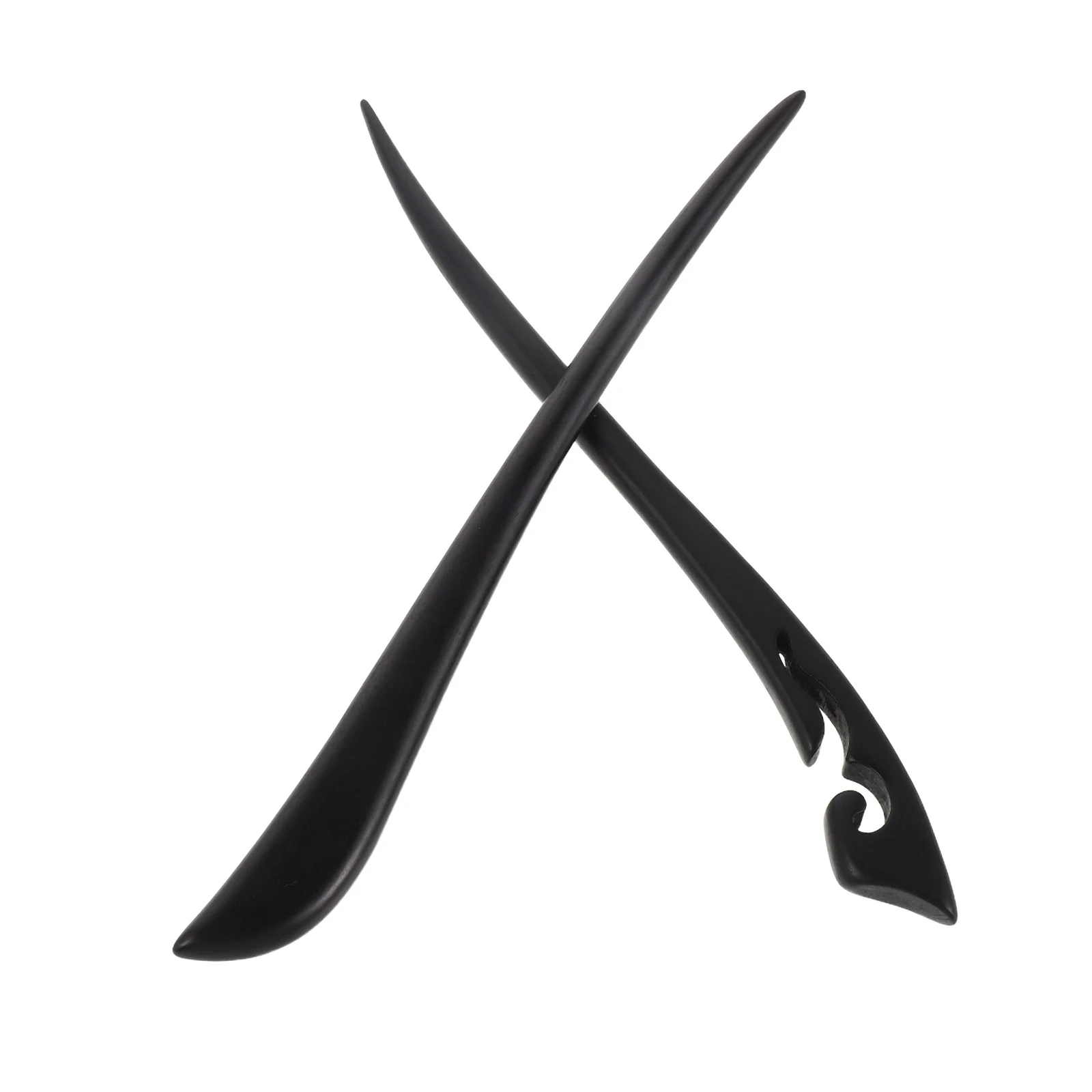 

2Pcs Black Ebony Hair Sticks Handcrafted Wooden Chinese Hairpins Retro Style Vintage Elegant Updo Pins for Women Bun Party