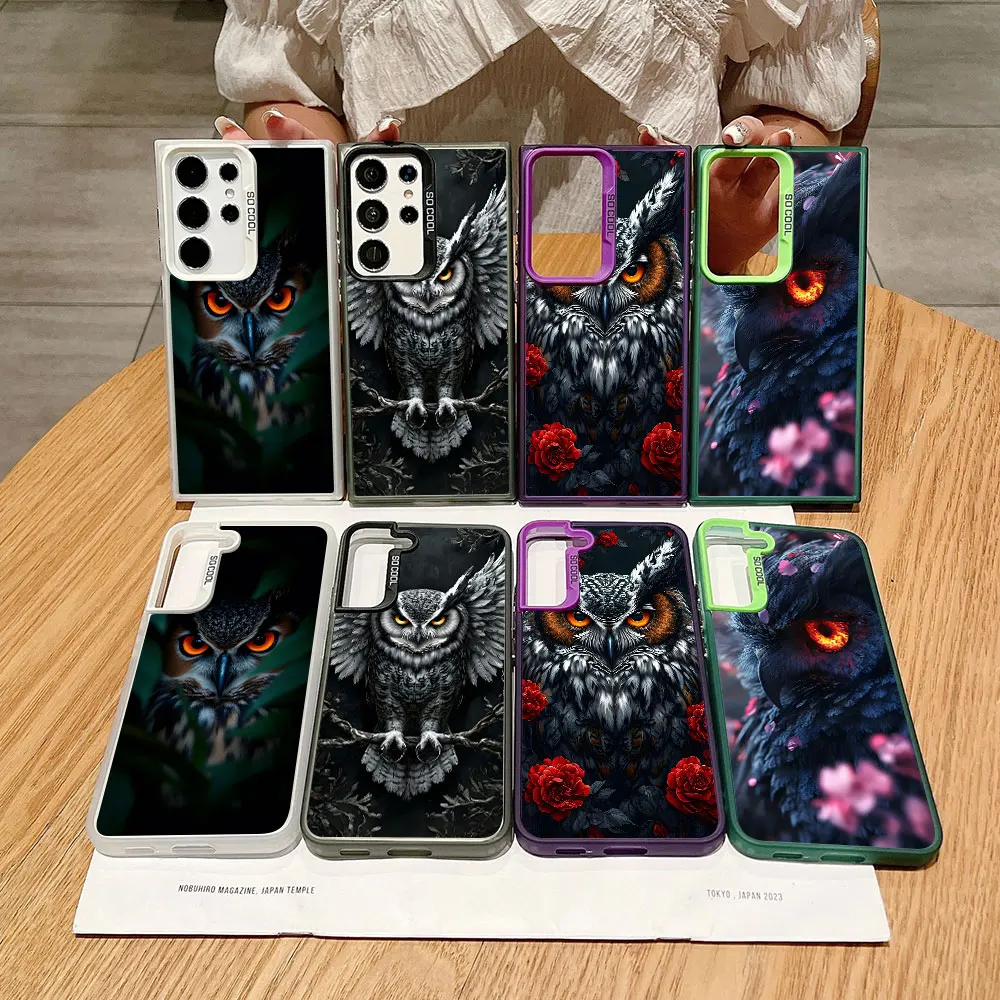 Pet Cute Owl Case for Samsung Galaxy S26 S24 S25 Edge S22 S21 Plus S23 Ultra S20 FE 2022 Shockproof Color Phone Cover Shell