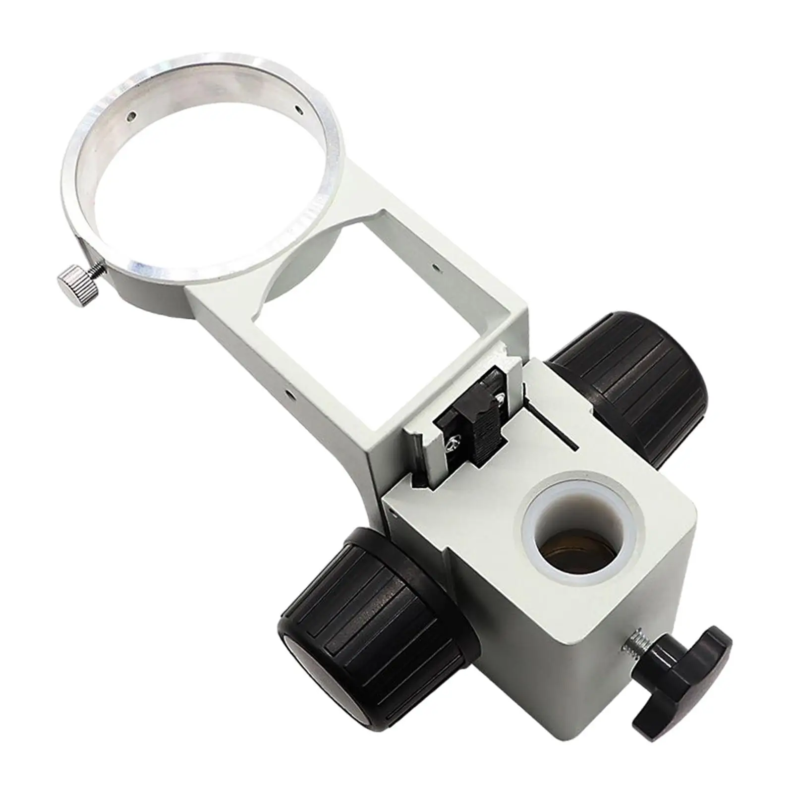 Support de microscope stéréo professionnel stable avec bras de réglage de la mise au point et support de bureau pour objectif