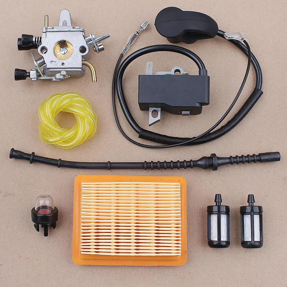 Carburetor Gasket Air Filter Kit For Stihl FS120 FS250 FS200 FS350 FS300 Trimmer Weedeater 4134-400-1301 Ignition Coil Kit