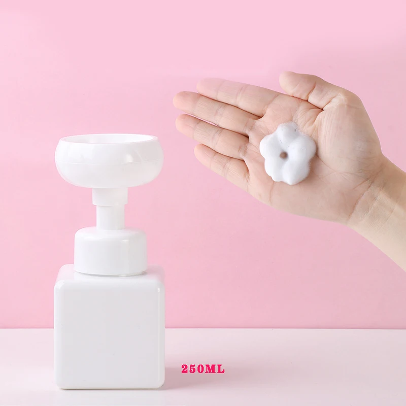 250ML Soap Dispenser Cute Flower Hand Soap Pump Bottle Floral Foam Handsoup Bubbler Plastic Bathroom Press Hand Washing Bottle