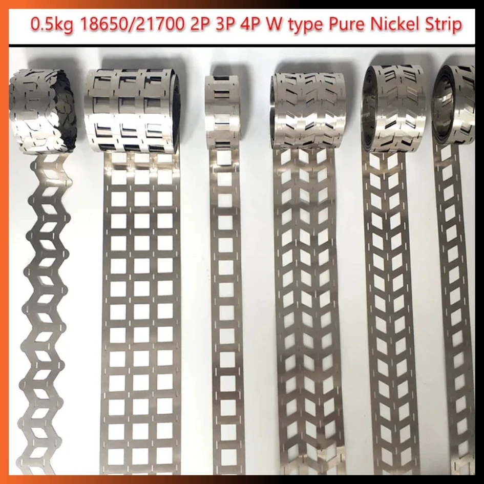 

0.5kg Pure Nickel Strip 2P 3P 4P W Type Pure Nickel Belt Use For 18650/21700/32650/32700 Lithium Batteries Spot Welding Nickel S