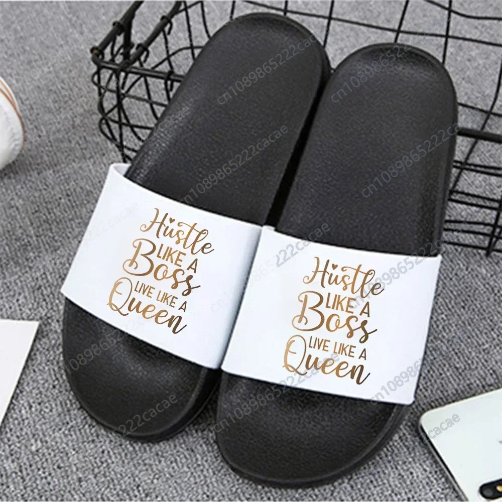 

2024 Painted Letters Summer Flip Flops Beach Shoes Fashion Sandals Women Platform Slippers PVC Non-Slip Home Floor Slides Woman