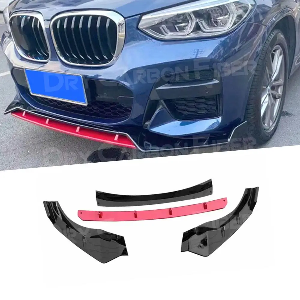 

4Pcs/set ABS Gloss Black Body Kit Front Lip for BMW X3 G01 X4 G02 M Sport 2019 - 2021 Front Bumper Chin Lip Car Styling