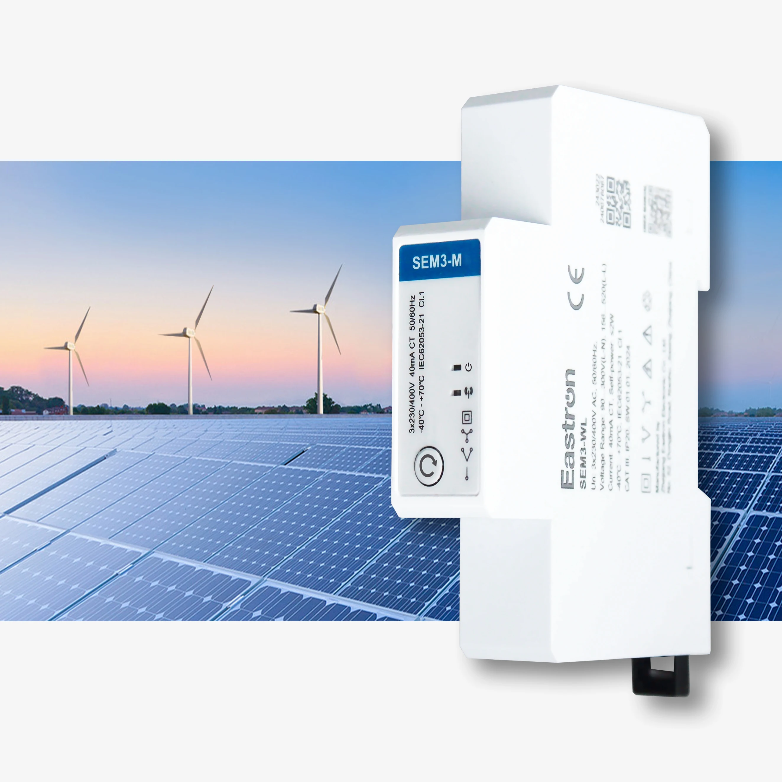 SEM3-M 3P4W Mini Size RS485 Din Rail  PV  Meter With Easy Connection CTs