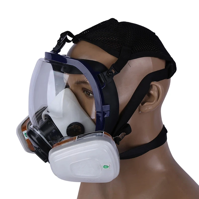 3 ports Multipurpose Full Gas mask spherical Super clear Fully sealed Protective mask Spray paint Industrial pollution gas mask