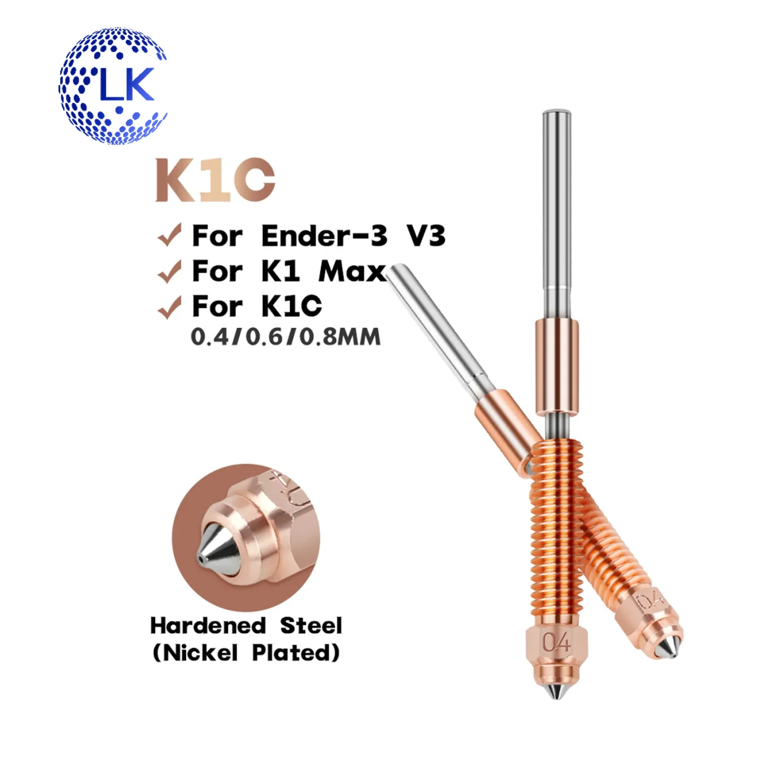 

K1C Универсальное медно-титановое сопло с высоким расходом, модернизированное быстросменное сопло для сопла Creality K1 Max K1C Ender-3 V3 K1C