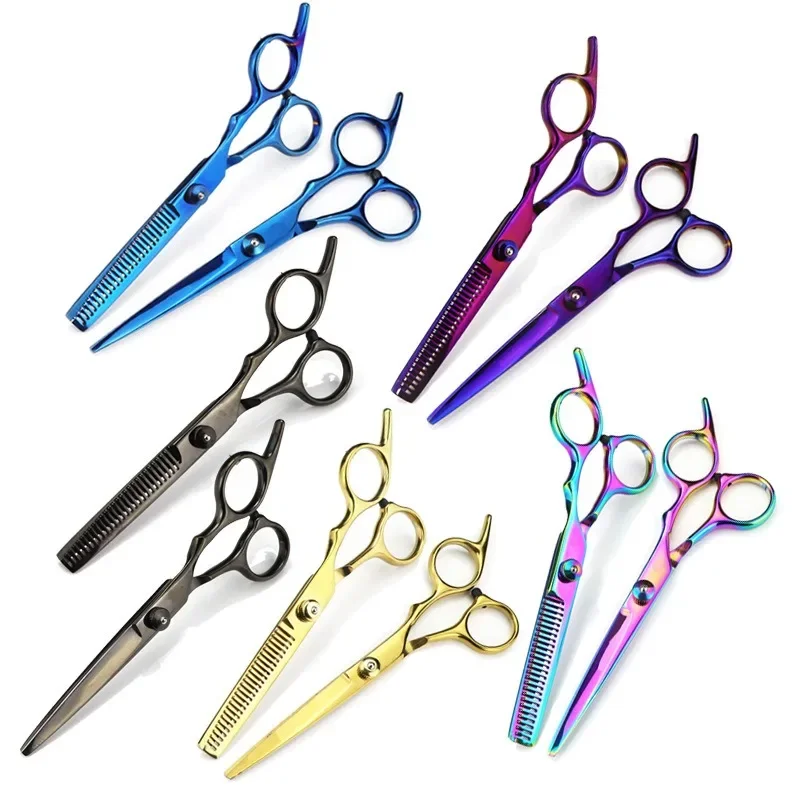 Hair Scissors 6.0 Professional Hairdressing Scissors Thinning Barber Scissor Set Hair Cutting Scissors Japan Steel  hair cutting