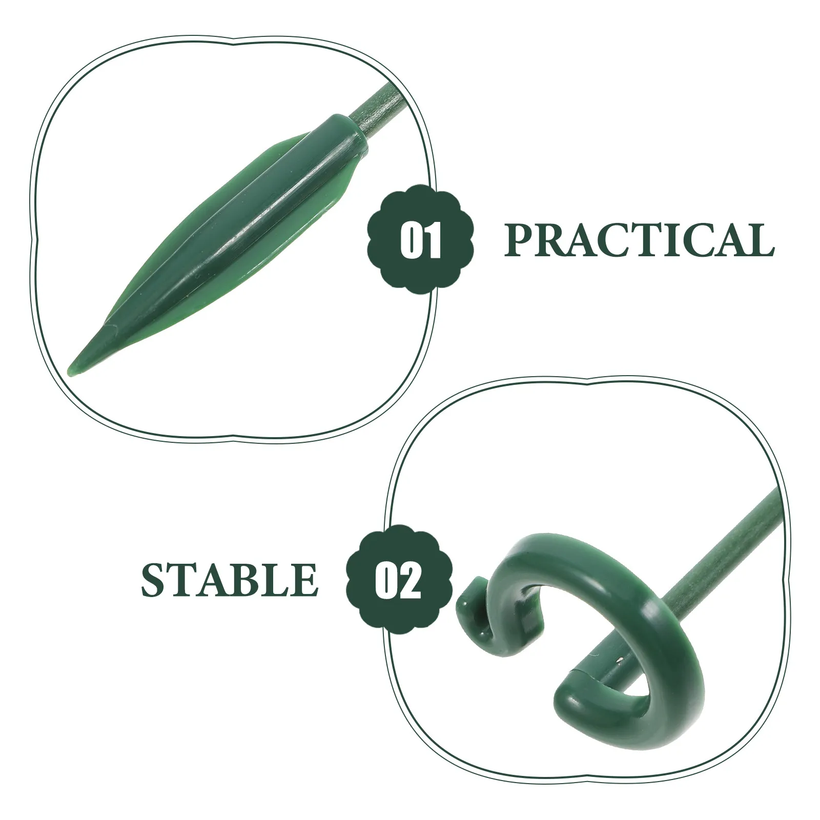 12Pcs Garden Plant Support Stakes Orchid Flower Peony Rose Single Stem Support Brackets Stable Small Plant Frames