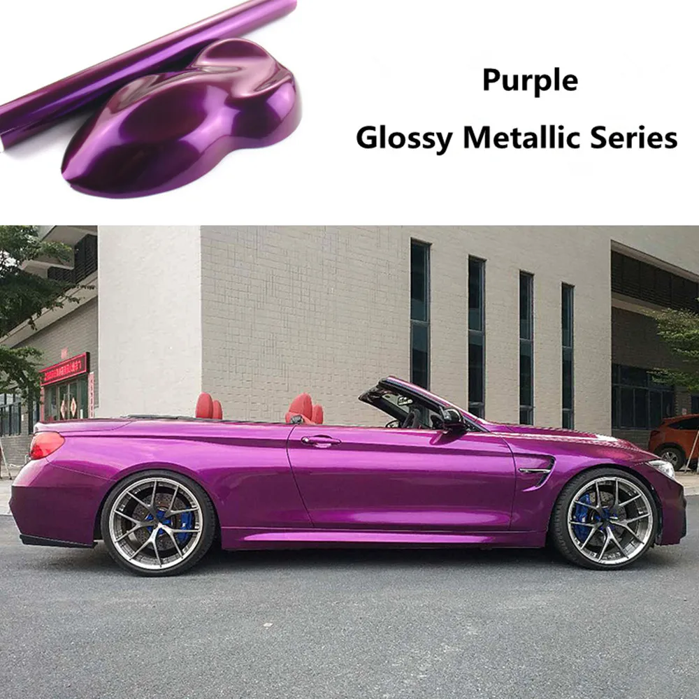 Sunice Purple Metallic Glossy Car Wrap Vinyl Film Sticker Self Adhesive Car Stickers Car Interior Body Decoration Sticker