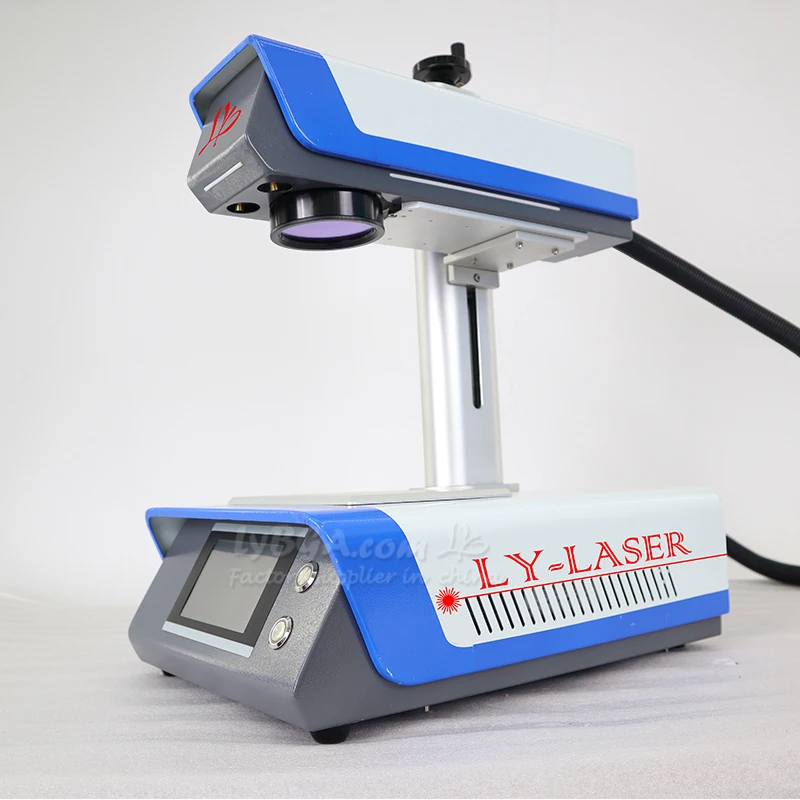 LY Mini 50W 30W 20W UV 5W Fiber Laser Marking Engraving Machine Offiline Controller Support Rotation Axis Metal Engraver
