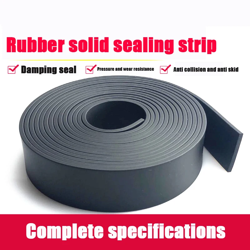 1m Square Solid Black Nitrile Rubber Oil Resistant, Acoustic, Dustproof Sealing Strip Mechanical Shock Absorbing Sealing Strip