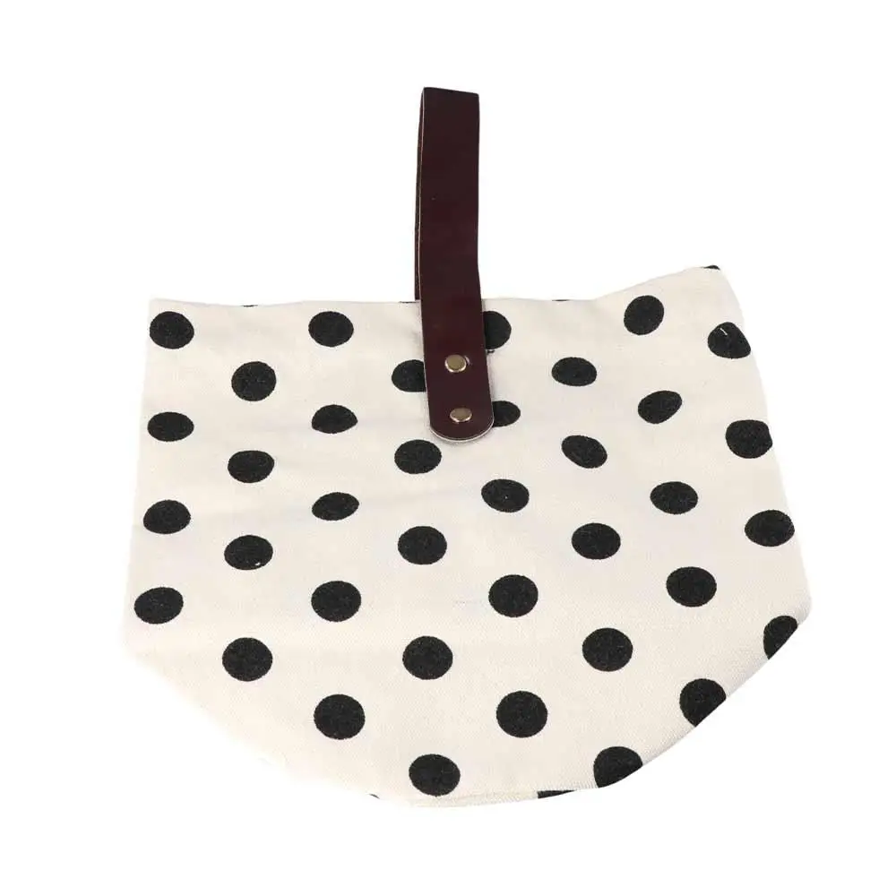 

All-match Wave Point Polka Dot Canvas Bucket Bag Large Capacity Korean Style Handbag Tote Bag Lunch Bag Mummy Bag Outdoor