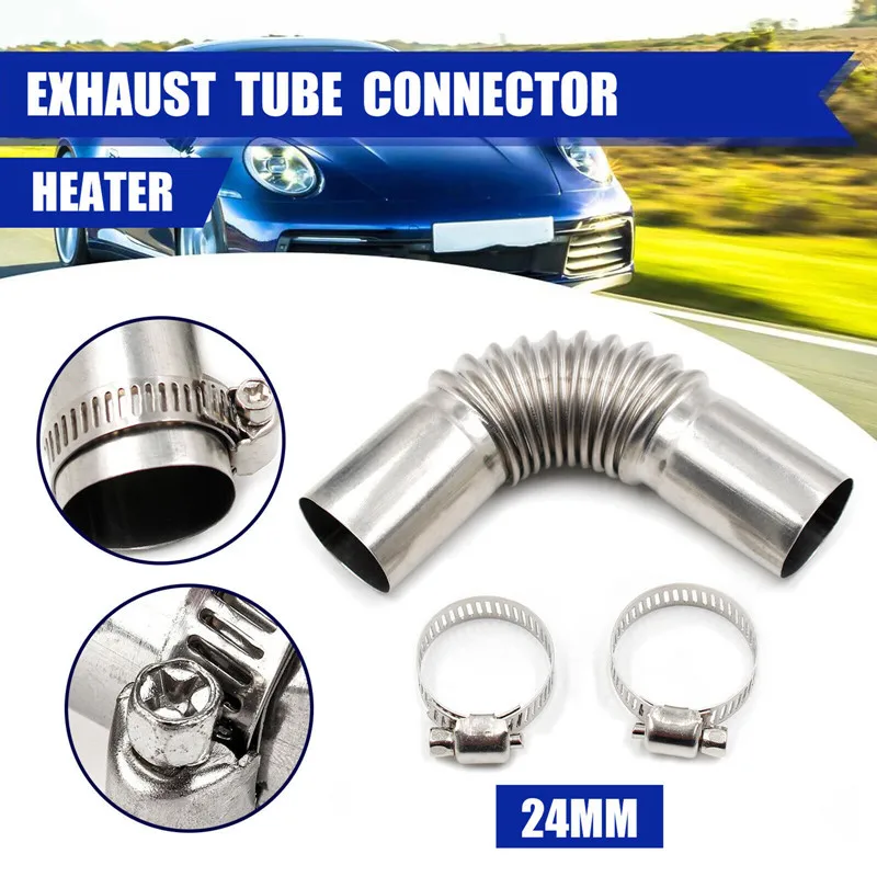 1Set 24mm Exhaust Pipe Tube Elbow Connector Diesel Heater Exhaust Pipe Tube Car Accessories Air filtration