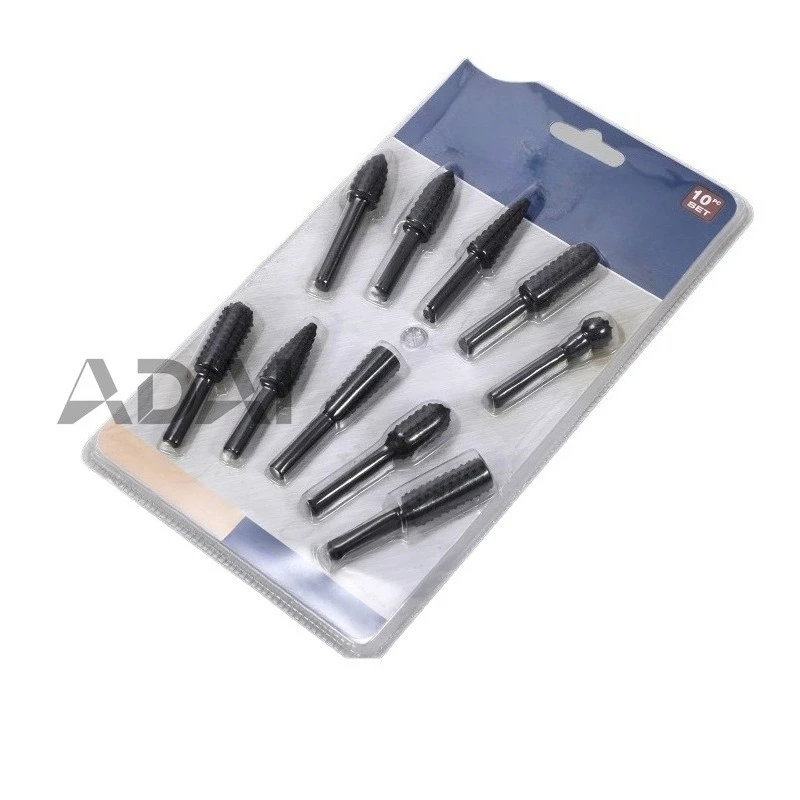 

Набор из десяти электрических насадок для резьбы по дереву, полировальных и роторных фрез, прочных и подходящих для полировки твердых пород дерева