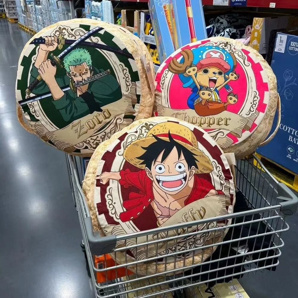 Almohada redonda de una pieza de Luffy Zoro, cojín de Anime de dibujos animados de Tony Chopper, almohada suave, decoración bonita para habitación, regalos de cumpleaños para fanáticos