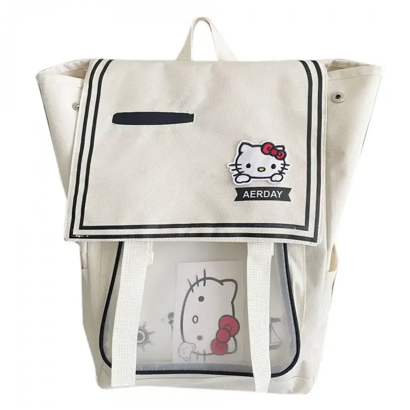 مرحبا كيتي الطفل على ظهره فتاة جديدة الطالب الطباعة حقيبة مدرسية أكسفورد القماش سعة كبيرة أنيمي الشكل Kawaii الكرتون