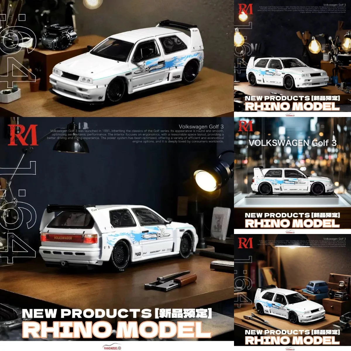 ダイキャスト-rm-1-64スケール-ゴルフ-mk3-第3世代-合金製カーモデル