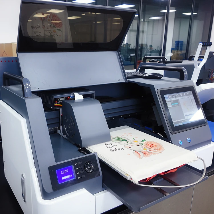 Industrial Automatic High Quality 40*50 DTG Inkjet Printer Eco-friendly Water-based Ink DTG Printing Machine for T-shirt