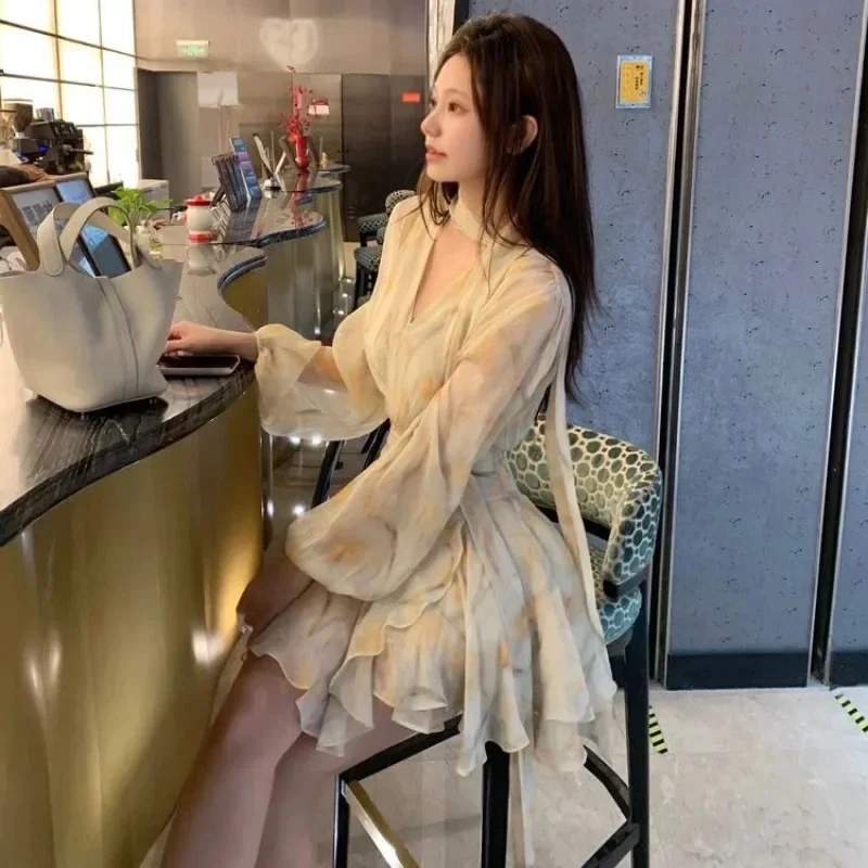 Dresses for Women Summer Chic and Elegant Pretty A Line Woman Long Sleeve Dress G High Quality Luxury Harajuku Aesthetic Elastic