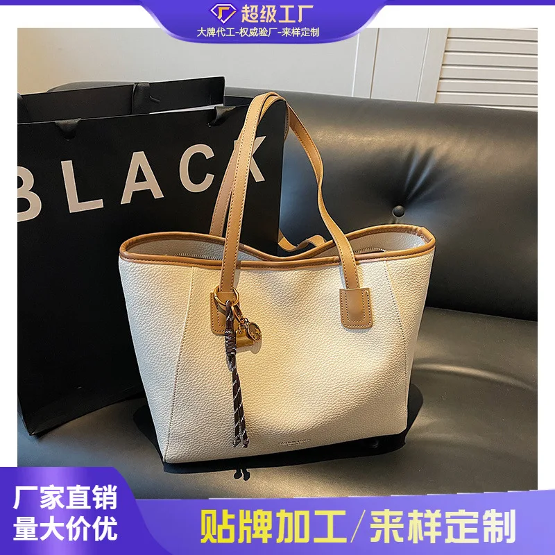 

2025 Vintage PU Leather Tote Bag Women Large Capacity Water-resistant Work Travel Casual Shoulder Bag