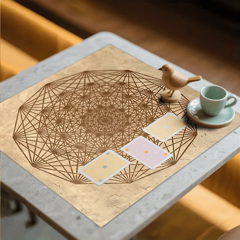 Sacred Geometry Mandala Tablecloth, Boho Modern Minimalist Design for Tarot Cards, Psychic Readings, Divination, Witchcraft