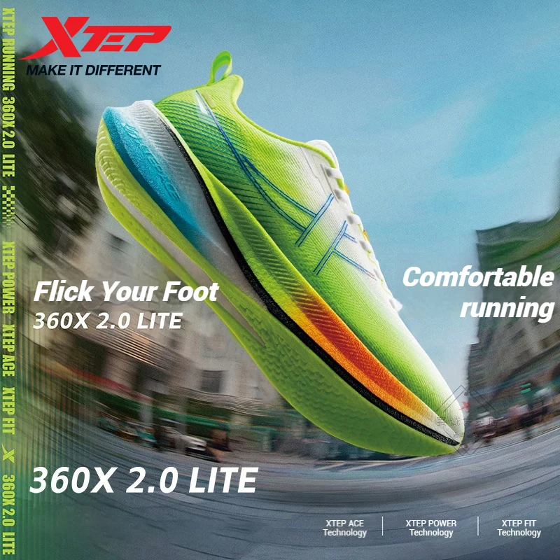 Xtep 360X 2.0 LITE Professional Running Shoes For Men Spring 2025 New Marathon Shock Absorbing Carbon Plate Racing 975119110013