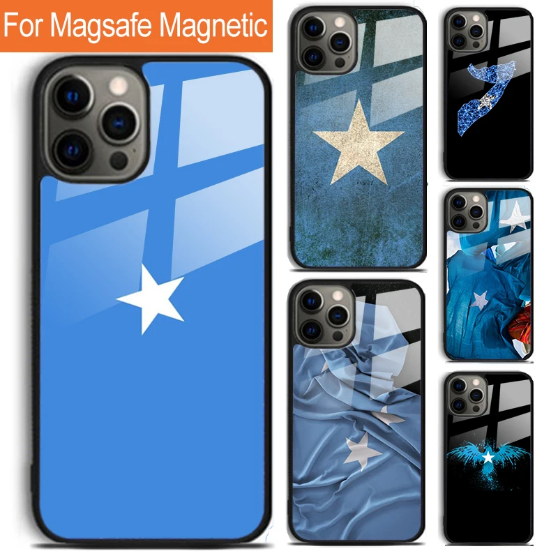 Somali Somalia National Flag Coat Of Arms Phone Case For iPhone 16 15 14 13 12 11 Pro Max Plus Magsafe Magnetic Wireless Cover