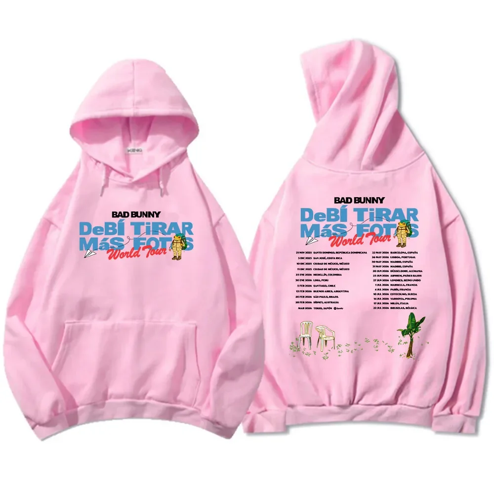 Bad Bunny Deb í Tirar M á s Fotos World Tour Hoodie Long Sleeve Hoodie Sportswear Unisex Street Wear Men's Printed Top